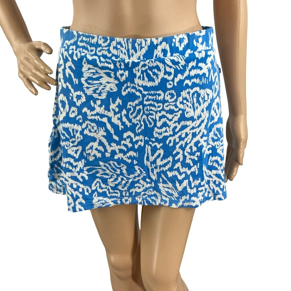 Banana Boat UPF 50 Skort Blue White Print Casual Size M